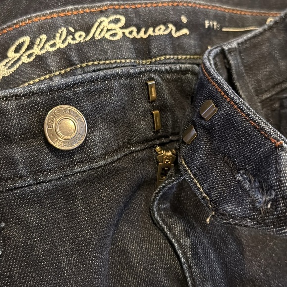 Eddie Bauer Women’s 6 Curvy Trouser Flare Denim Jean Dark Wash Specially Dyed - Picture 8 of 8